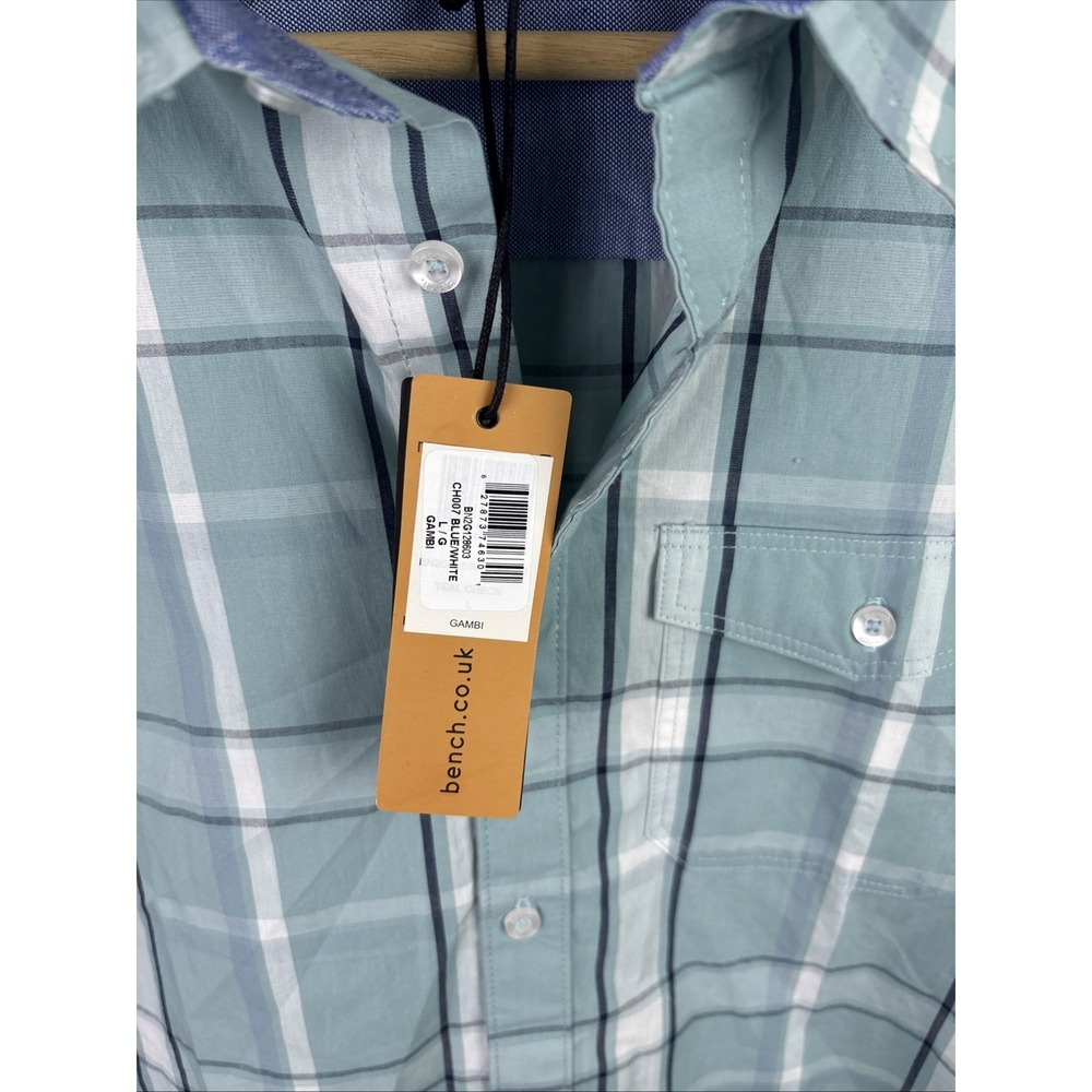 Bench Men's Long Sleeve Collared Button Up Shirt with Pocket, Size Large Plaid - Picture 3 of 9